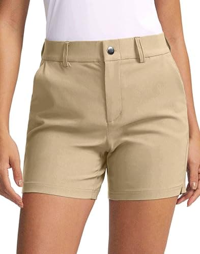 SANTINY Women's Quick Dry Stretch Golf Shorts with Pockets for Summer Casual Outdoor Hiking