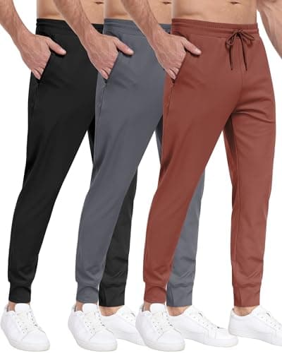 ParisDiary Men's 3 Pack Zipper Sweatpants for Workout and Gym
| ParisDiary Zipper Pockets Track Joggers Pants Suitable