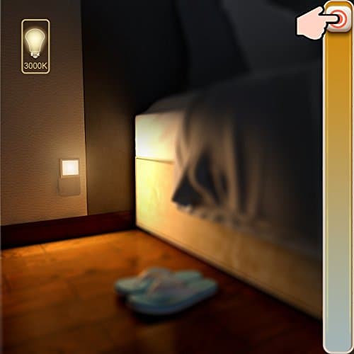 MAZ-TEK Dimmable Led Night Light with Auto Sensor - Soft Warm White for Hallway, Bedroom, Kids Room - 4 Pack