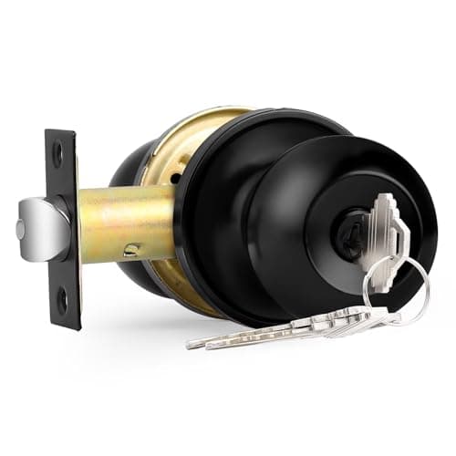 Probrico Brushed Nickel 10 Pack Keyed Alike Entry Knobs with Keys for Single Cylinder Door Lock, Ideal for Home Use