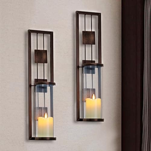 Metal Wall Sconce Candle Holder for Living Room, Bathroom, and Dining Room - Set of 2 | Trendy Decor
| Metal Wall Decor