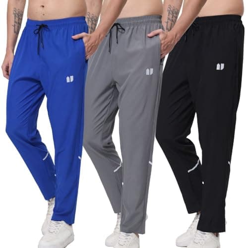 3 Pack Mens Fovdtaa Athletic Sweatpants for Running and Gym Jogging with Zip Pockets