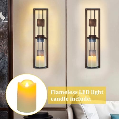 Metal Wall Sconce Candle Holder for Living Room, Bathroom, and Dining Room - Set of 2 | Trendy Decor
| Metal Wall Decor