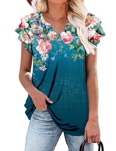 Elegant Women's Short Sleeve Tunics V Neck Button Down Shirts - S-3XL
| Comfortable Women's Short Sleeve Tunics V Neck