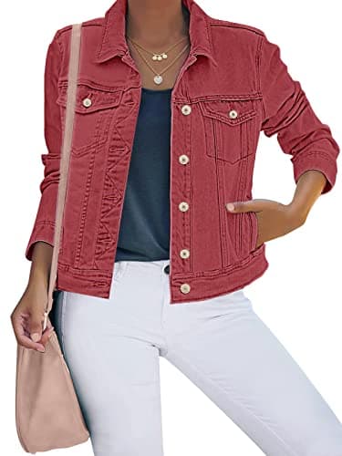 Luvamia Women's Stretch Fitted Long Sleeves Denim Jean Jacket for Casual Wear
| Luvamia Women's Basic Button Down Stret