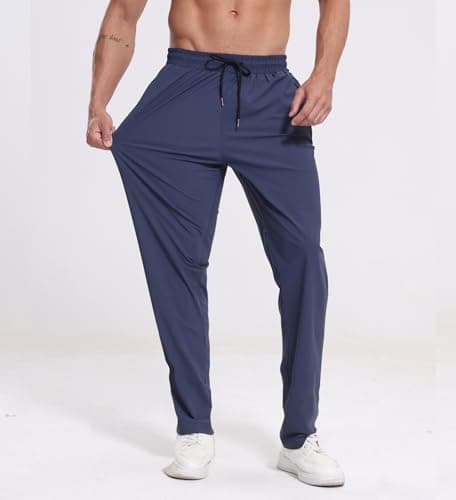 RPOVIG Men's Athletic Sweatpants with Zipper Pockets Workout Gym Running Hiking Active Cooling Stretch Pants  
RPOVIG Me