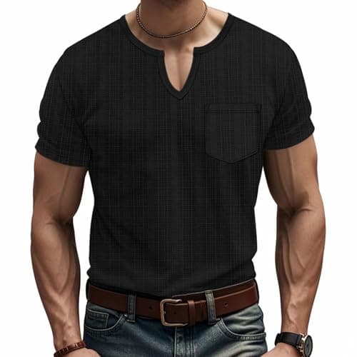 BIDDENANT Men's V-Neck Casual Shirts Short Sleeve Slim Fit Tees for Workout and Everyday Wear
| Stylish Men's V-Neck Ca