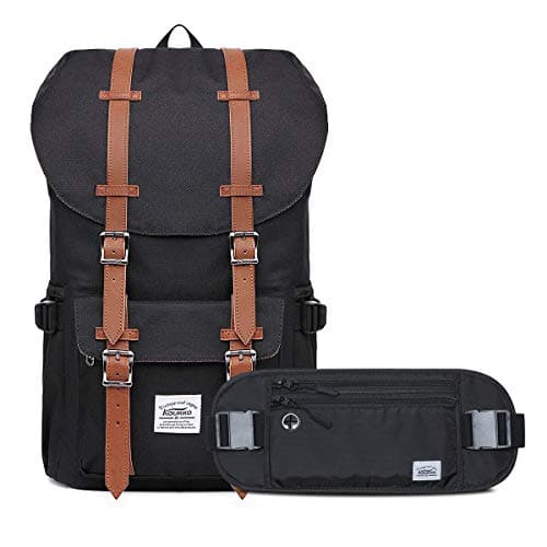 KAUKKO 15.6 Inch Laptop Outdoor Backpack for Men and Women Traveling Rucksack (5-8-Black)