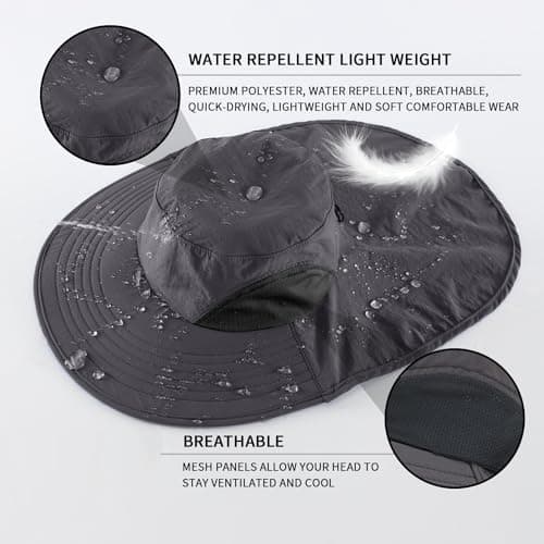 High UPF50+ Sun Protection Outdoor Fishing Hat with Wide Brim and Neckerchief for Men and Women
| Ultimate Outdoor UPF5