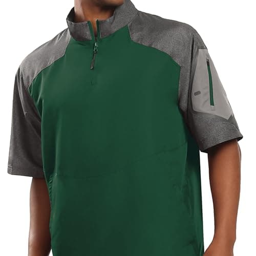 Holloway Raider Pullover Cage Jacket for Athletes - Weather-Resistant Quarter Zip Jacket with Sleeve Pocket