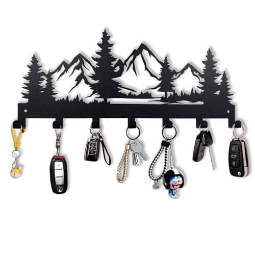 Mountain 12IN Metal Key Holder, Wall Mounted Key Hooks for Kitchen, Entryway, Hallway, Bedroom, Doorway, Key Organizer R