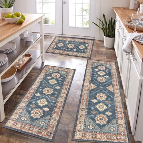 HEBE Boho Kitchen Rug Sets for Floor Non Slip and Washable Mats
| HEBE 3 Piece Kitchen Rug Set for Hallway and Laundry