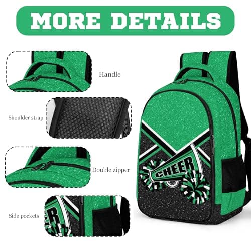 Cheerleading Team Gifts Green Backpack for Women
| Women's Green Cheer Backpack for Cheerleaders
| Green Cheerleading B