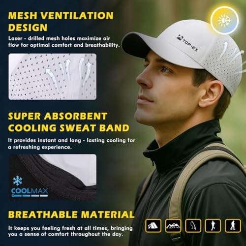 TOP-EX Breathable Mesh Cooling Sweatband Mens Oversized Running Quick Dry Waterproof Baseball Caps
TOP-EX Breathable Mes