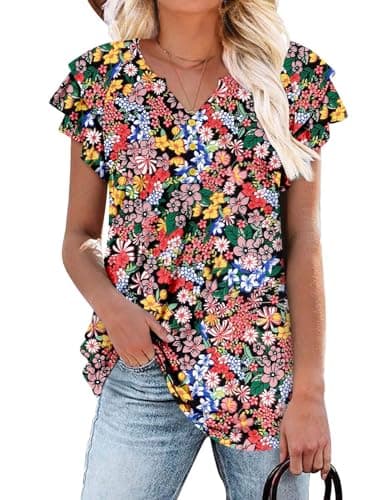 Elegant Women's Short Sleeve Tunics V Neck Button Down Shirts - S-3XL
| Comfortable Women's Short Sleeve Tunics V Neck