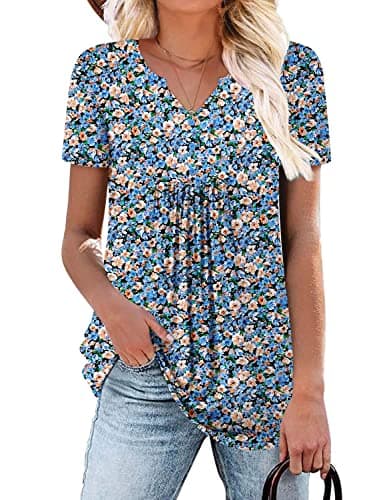Elegant Women's Short Sleeve Tunics V Neck Button Down Shirts - S-3XL
| Comfortable Women's Short Sleeve Tunics V Neck