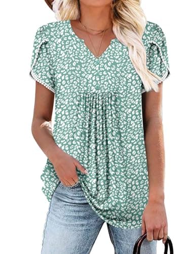 Elegant Women's Short Sleeve Tunics V Neck Button Down Shirts - S-3XL
| Comfortable Women's Short Sleeve Tunics V Neck