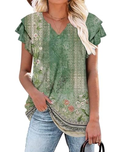 Elegant Women's Short Sleeve Tunics V Neck Button Down Shirts - S-3XL
| Comfortable Women's Short Sleeve Tunics V Neck