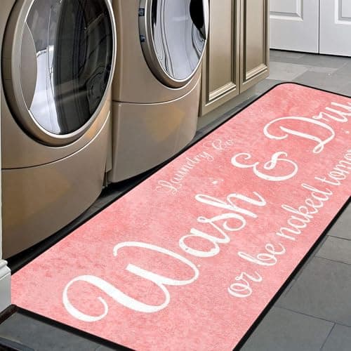 Laundry Room Non-Slip Floor Mat for Kitchen and Laundry Room (40" x 20", Black)