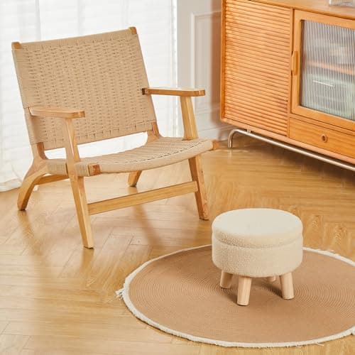 Off-White Modern Round Footrest with Soft Padded Seat for Living Room
| Off-White Wimarsbon Storage Ottoman for Hallway