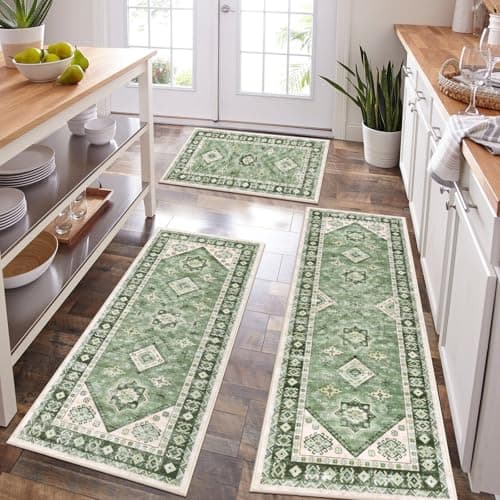 HEBE Boho Kitchen Rug Sets for Floor Non Slip and Washable Mats
| HEBE 3 Piece Kitchen Rug Set for Hallway and Laundry