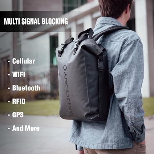 Waterproof Faraday Dry Bag 17L for Device Protection - Fast Access, High Security - Hiking, Travel, Tech Protection - EM