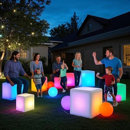 Mr.Go 16-inch Rechargeable LED Cube Chair Light for Home and Patios
| Color Changing 16-inch LED Cube Table with Remote