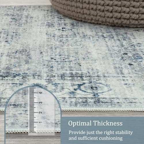 Morebes Extra Long Washable Kitchen Rug Runner for Hall Living Room Dining Room Office, Blue-Gray
Morebes Vintage Hallwa