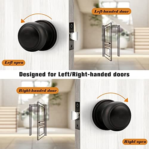 Probrico Passage Door Knobs Handles Keyless Ball Door Knob Oil Rubbed Bronze 6 Pack
Probrico Passage Door Knobs Handles
