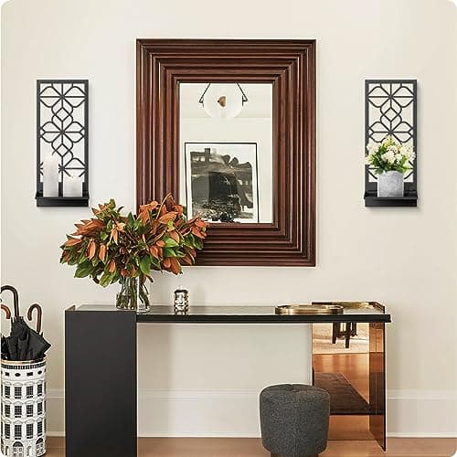 Black Metal Wall Decor for Living Room and Bedroom (2 Pack, 16.5 x 7 in)
Black Metal Wall Decor Retro Bathroom Wall Art