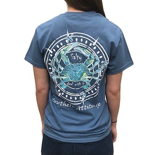 Southern Attitude Salty Deal with It Crab Sunset Orange Short Sleeve T-Shirt for Men Casual Wear Comfortable Fashion