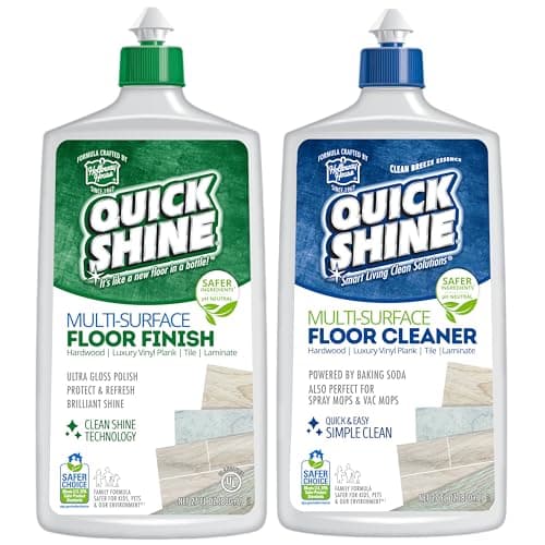 Quick Shine Multi Surface Floor Cleaner & Polish with Clean Shine Technology (2-27oz Bottles) for Hardwood, Laminate, L