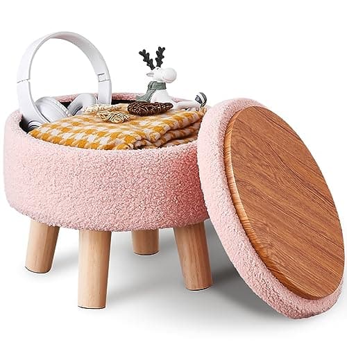 Off-White Modern Round Footrest with Soft Padded Seat for Living Room
| Off-White Wimarsbon Storage Ottoman for Hallway