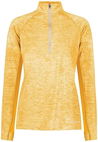 Holloway Sportswear Womens Electrify Coolcore® 1/2 Zip Pullover - Gold Heather | Fast Drying | Breathable | Ideal for Ru