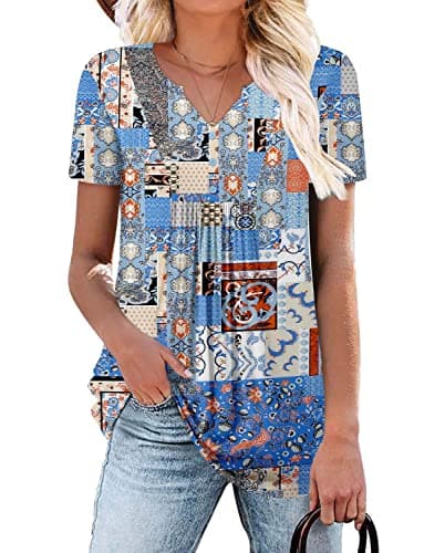 Elegant Women's Short Sleeve Tunics V Neck Button Down Shirts - S-3XL
| Comfortable Women's Short Sleeve Tunics V Neck
