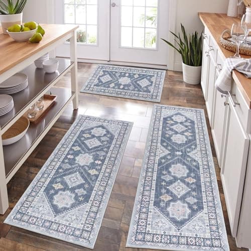 HEBE Boho Kitchen Rug Sets for Floor Non Slip and Washable Mats
| HEBE 3 Piece Kitchen Rug Set for Hallway and Laundry