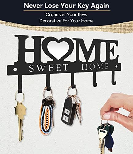 WIPHANY Key Holder Hooks Organizer Hanger Rack for Home Entryway and Front Door
| WIPHANY Wall Mounted Key Holder Hooks