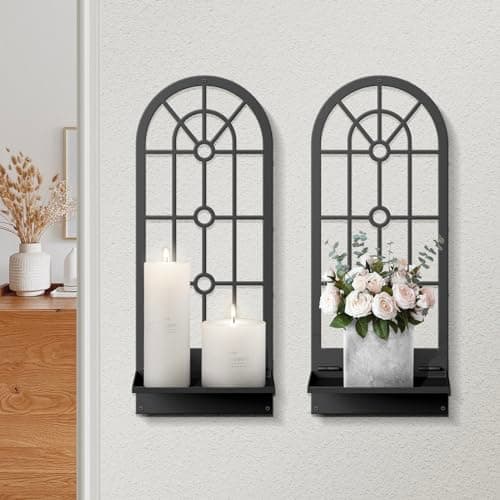 Black Metal Wall Decor for Living Room and Bedroom (2 Pack, 16.5 x 7 in)
Black Metal Wall Decor Retro Bathroom Wall Art