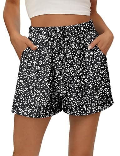 KISSMODA Women's Summer Shorts with Pockets Lightweight High-Waisted Adjustable Tie Knot Loose Casual Short
| KISSMODA