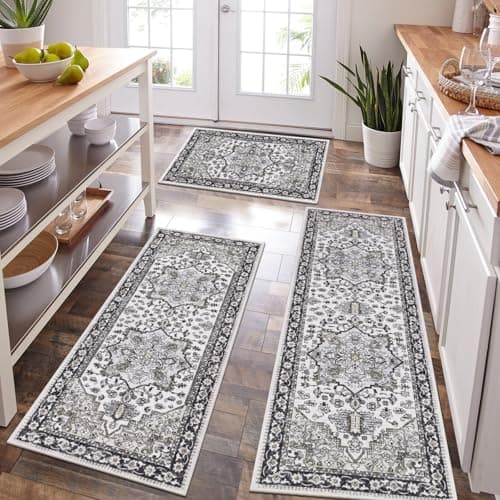 HEBE Boho Kitchen Rug Sets for Floor Non Slip and Washable Mats
| HEBE 3 Piece Kitchen Rug Set for Hallway and Laundry