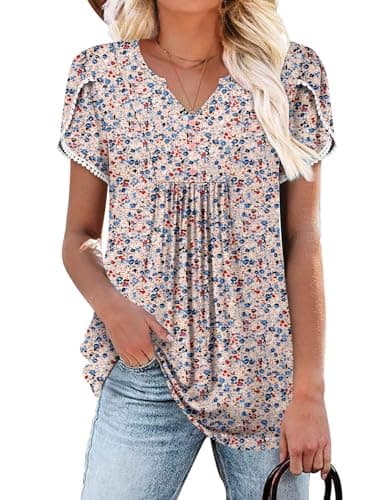 Elegant Women's Short Sleeve Tunics V Neck Button Down Shirts - S-3XL
| Comfortable Women's Short Sleeve Tunics V Neck