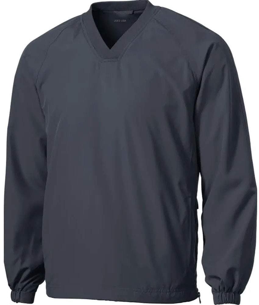 Joe's USA Men's Athletic V-Neck Raglan Wind Shirts for Athletes and Outdoor Enthusiasts - XS-6XL