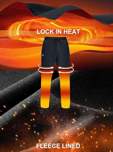 G Gradual Men's Fleece Lined Winter Pants Best for Men Athletes in Cold Weather Zipper Pockets Sweatpants  
G Gradual Me