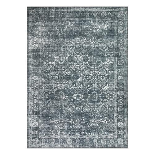 Morebes 2x6 Vintage Washable Dark Green Kitchen Runner Rug for Living Room and Bedroom - Non Shedding Soft Non Slip Boho