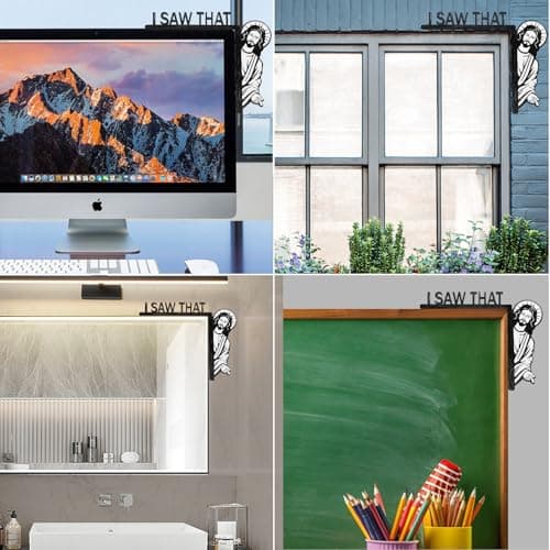 Sanchamy Creative Door Corner Decor for Home Office & Mirror Cabinet Bless This Home Funny Wood Frame Decor-8.66x7.08 In