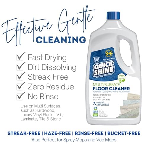 Quick Shine Multi Surface Floor Cleaner 64oz - Streak Free, No Rinse, Safe for Hardwood, Laminate & Stone, Suitable for