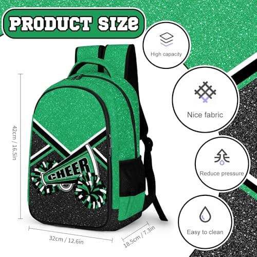 Cheerleading Team Gifts Green Backpack for Women
| Women's Green Cheer Backpack for Cheerleaders
| Green Cheerleading B