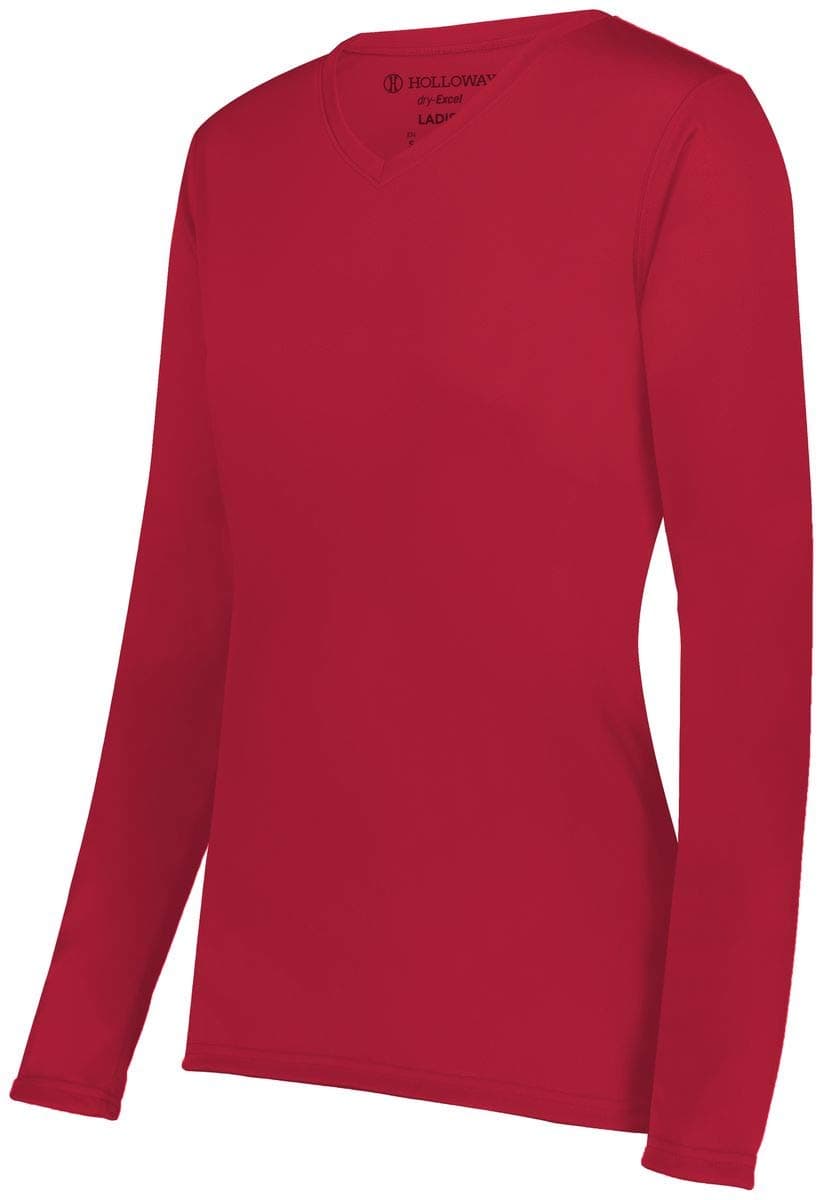 Holloway Ladies Momentum Long Sleeve Tee 2Xl Scarlet - Warmth, Fashion, Layering Essential