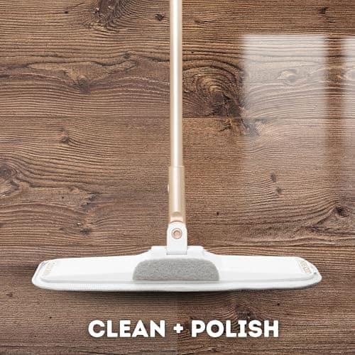 Quick Shine Ultimate Gold All-in-One 11 Pc Clean & Polish Mop Kit | No Batteries Needed | For All Floors Pro Cleaning