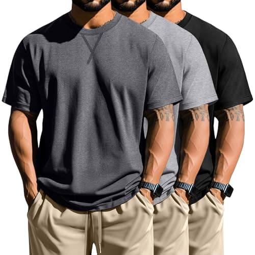 Neer 3 Pack Men's Big and Tall Cotton Short Sleeve T-Shirts Plus Size Tee Shirt for Hipster Stylists
| Neer 3 Pack Men'
